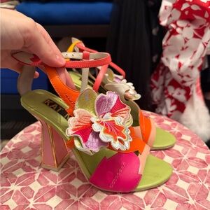Kat Maconie Vibrant Floral Strappy Heels